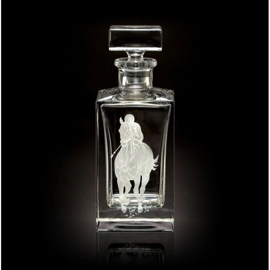 Square Decanter Race Horse by Julie Wear