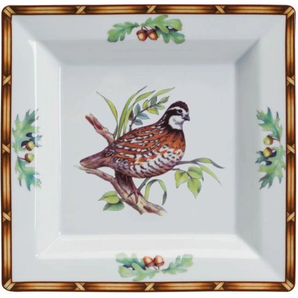 Square Tray Quail Game Birds by Julie Wear
