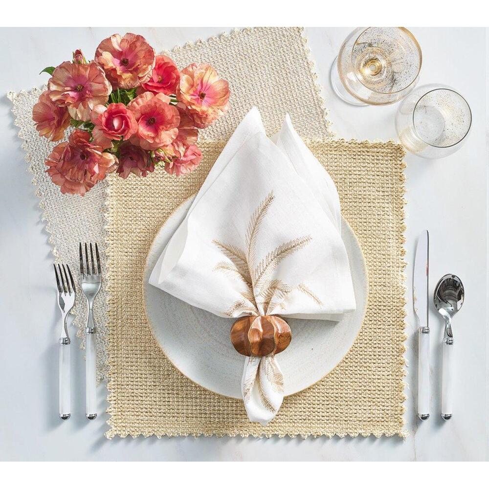 Stamped Reversible Placemat in Silver & Gold - Set of 4 by Kim Seybert 1
