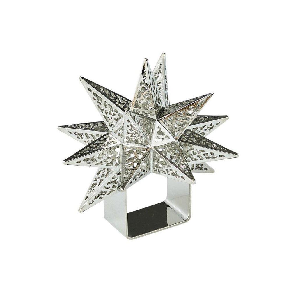 Stardust Napkin Ring in Silver - Set of 4 by Kim Seybert