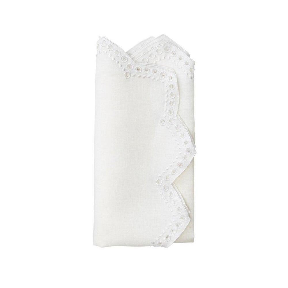 Tapestry Napkin in White - Set of 4 by Kim Seybert