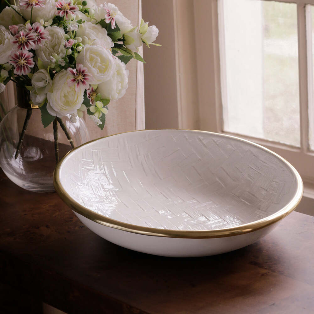 Thanni Bahamas Large Bowl - White & Gold by Beatriz Ball