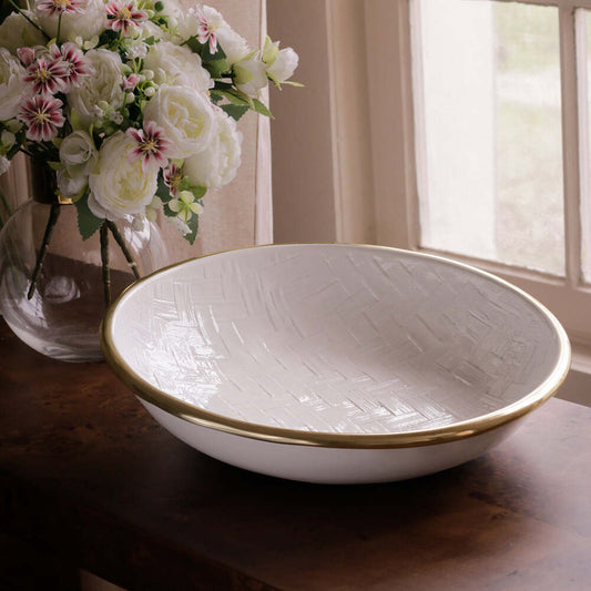 Thanni Bahamas Large Bowl - White & Gold by Beatriz Ball