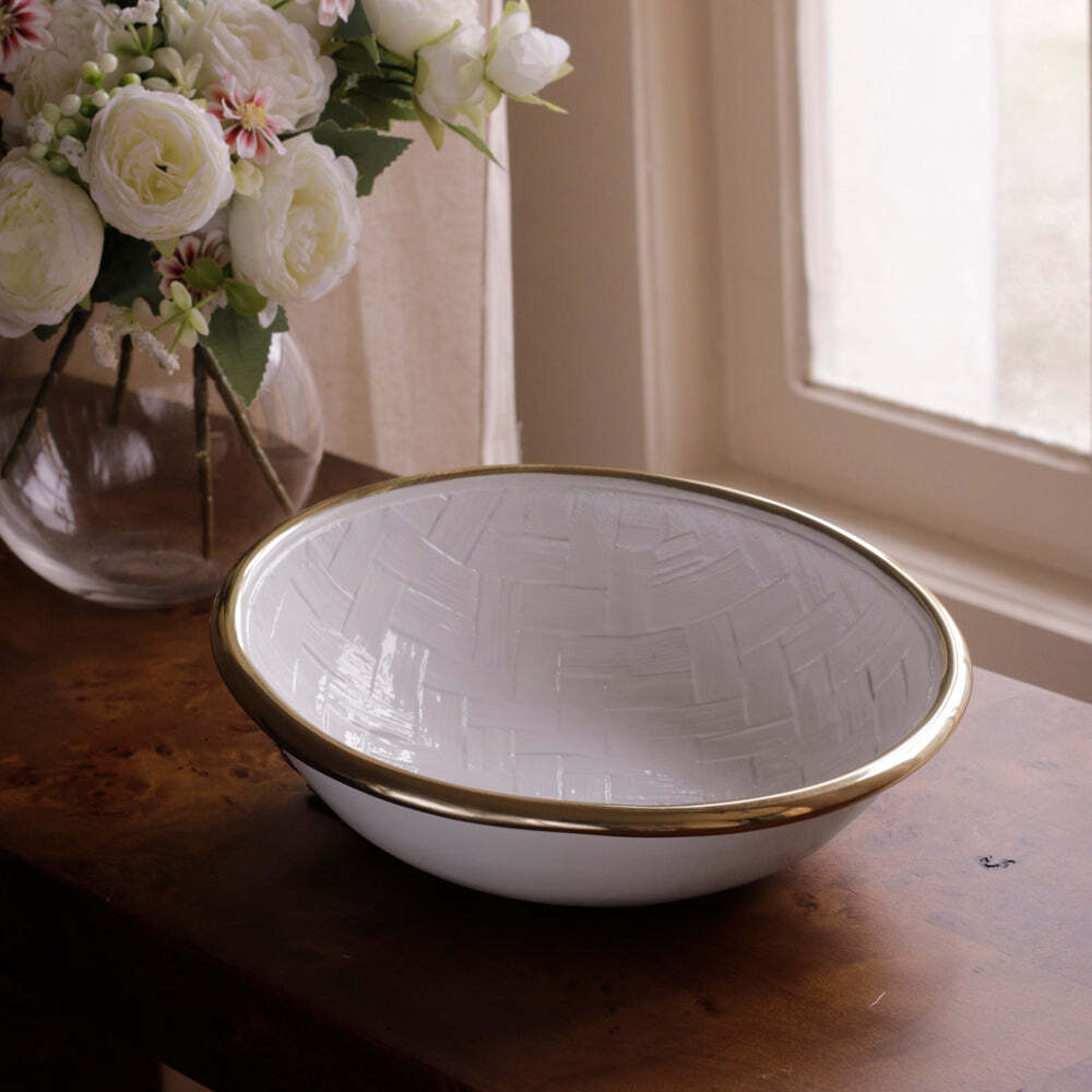 Thanni Bahamas Medium Bowl - White & Gold by Beatriz Ball 2