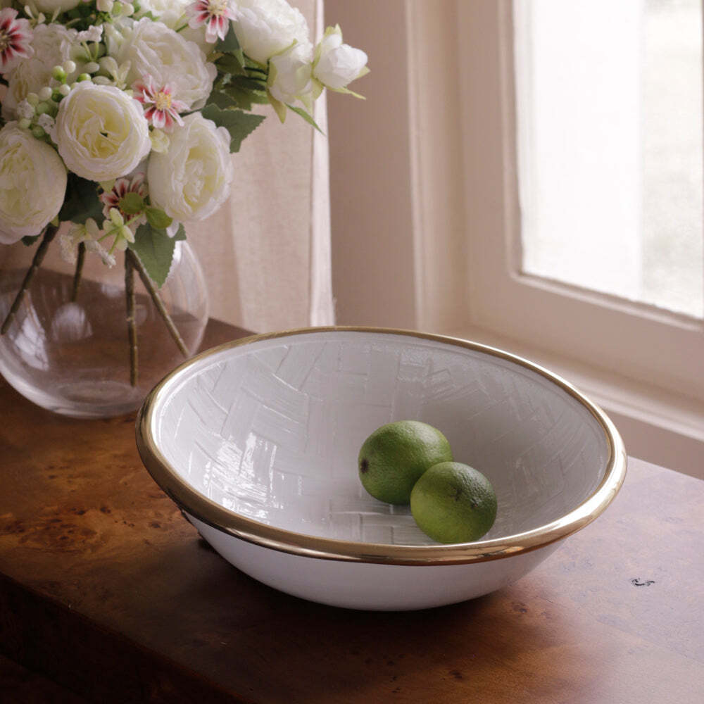Thanni Bahamas Medium Bowl - White & Gold by Beatriz Ball