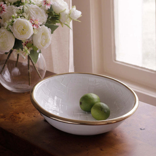 Thanni Bahamas Medium Bowl - White & Gold by Beatriz Ball