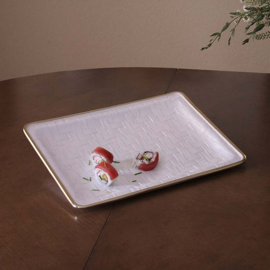 Thanni Bahamas Medium Tray - White & Gold by Beatriz Ball