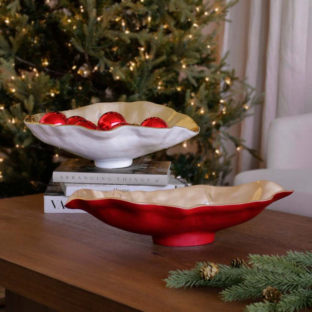 Thanni Maia Medium Oval Bowl - Red & Gold by Beatriz Ball 1