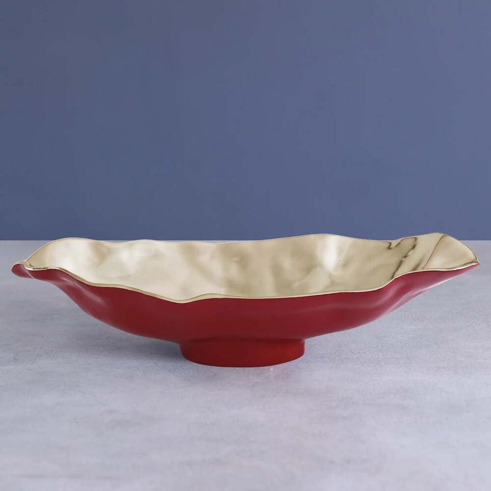 Thanni Maia Medium Oval Bowl - Red & Gold by Beatriz Ball 3