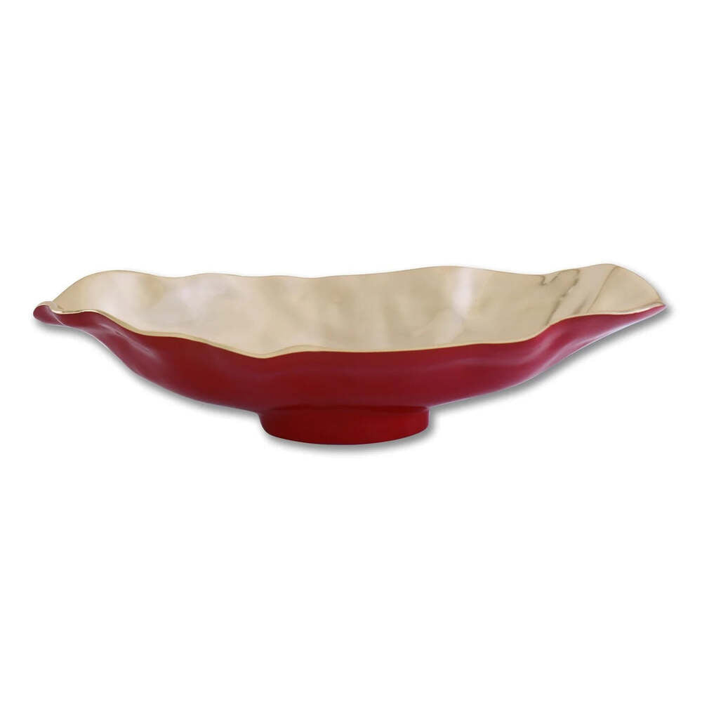Thanni Maia Medium Oval Bowl - Red & Gold by Beatriz Ball 4