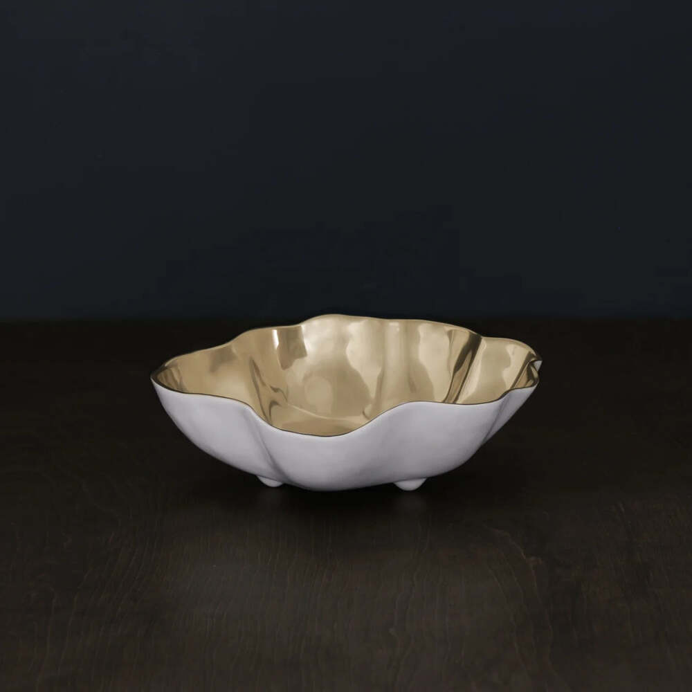 Thanni Soho Onyx Medium Bowl - White & Gold by Beatriz Ball