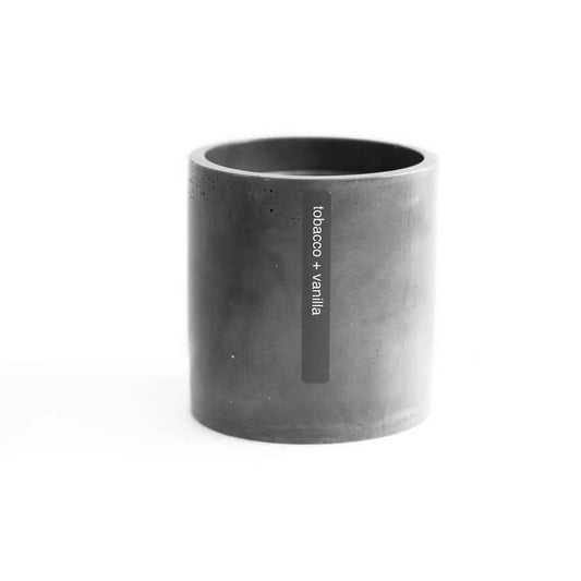 Tobacco and Vanilla Charcoal Concrete Candle by Simon Pearce