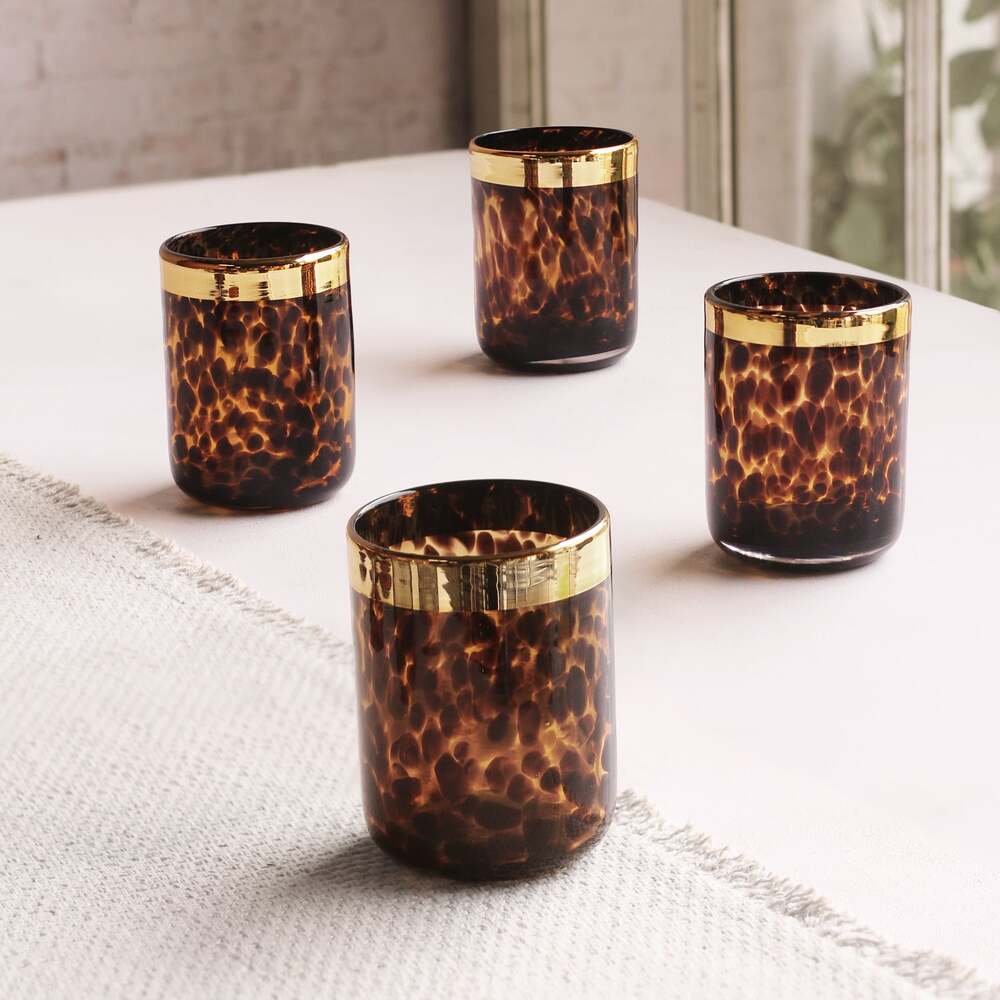 Tortoise & Gold Tumbler Set of 4 by Beatriz Ball 6