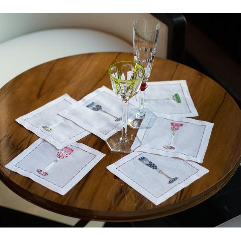 Tsar Cocktail Napkin in Multi - Set of 6 in a Gift Box by Kim Seybert 2