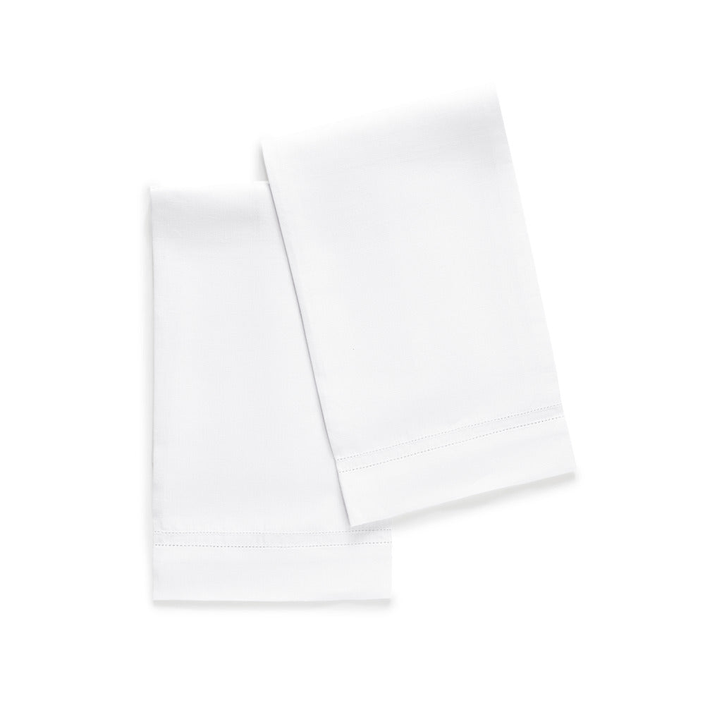 Valentina Hemstitch Guest Towels set of 2 White