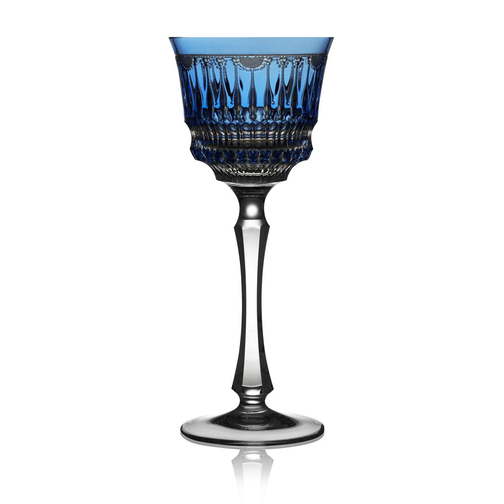 Venice Sky Blue Wine Hock by Varga Crystal