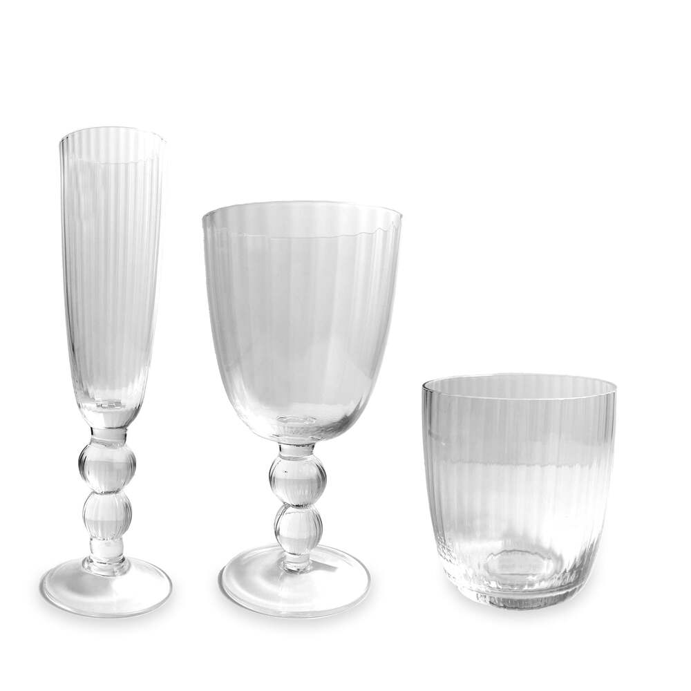 Venice Stemless Wine Glass/Double Old Fashioned Glass Set of 4 - Clear by Beatriz Ball 7