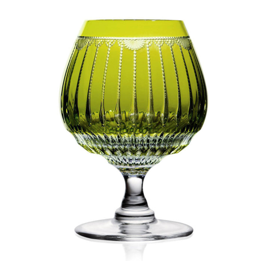 Venice Yellow-Green Brandy Glass by Varga Crystal