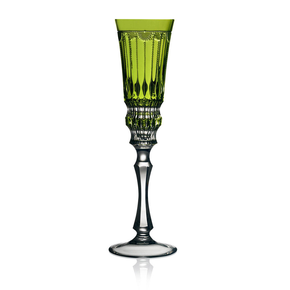 Venice Yellow-Green Flute by Varga Crystal