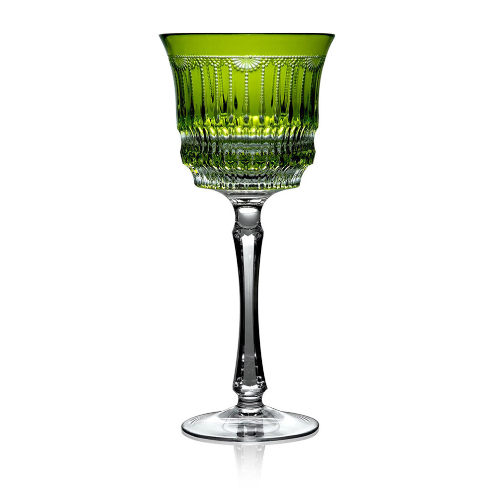 Venice Yellow-Green Water Glass by Varga Crystal