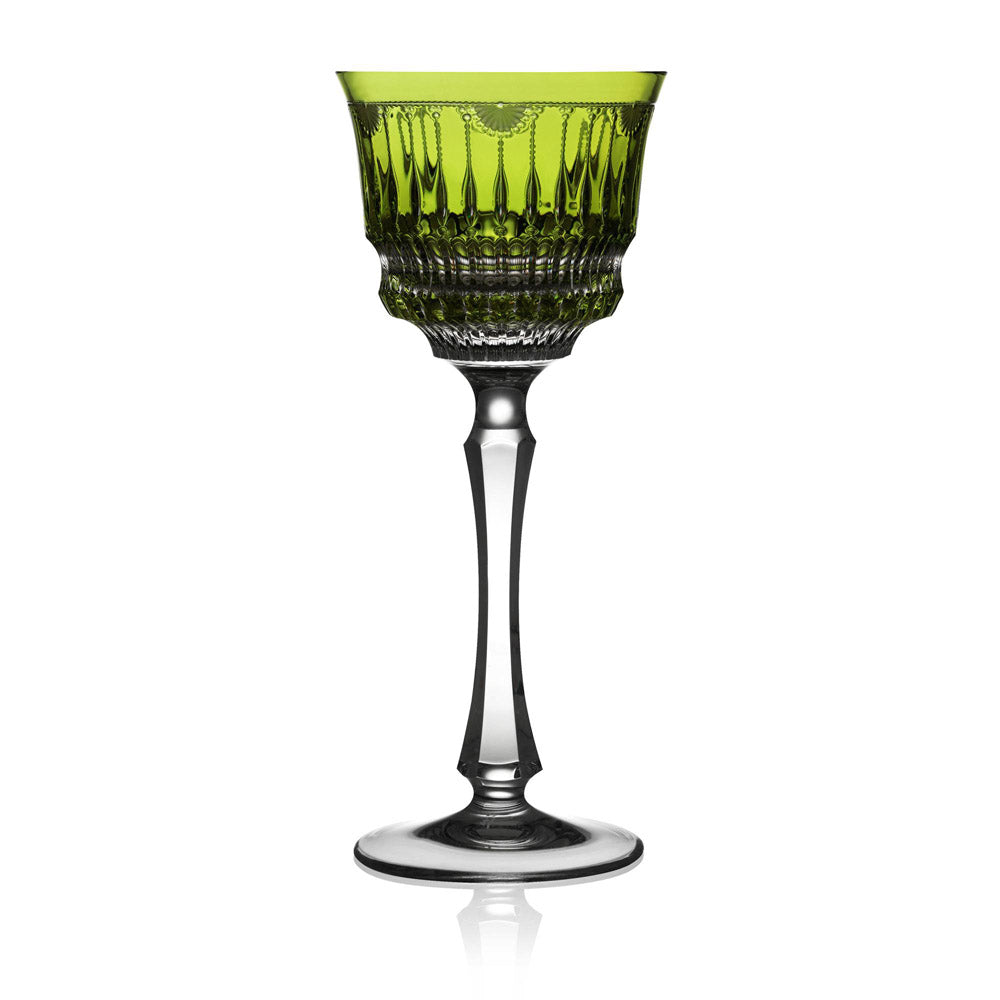 Venice Yellow-Green Wine Hock by Varga Crystal