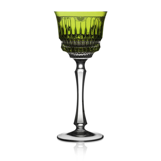 Venice Yellow-Green Wine Hock by Varga Crystal