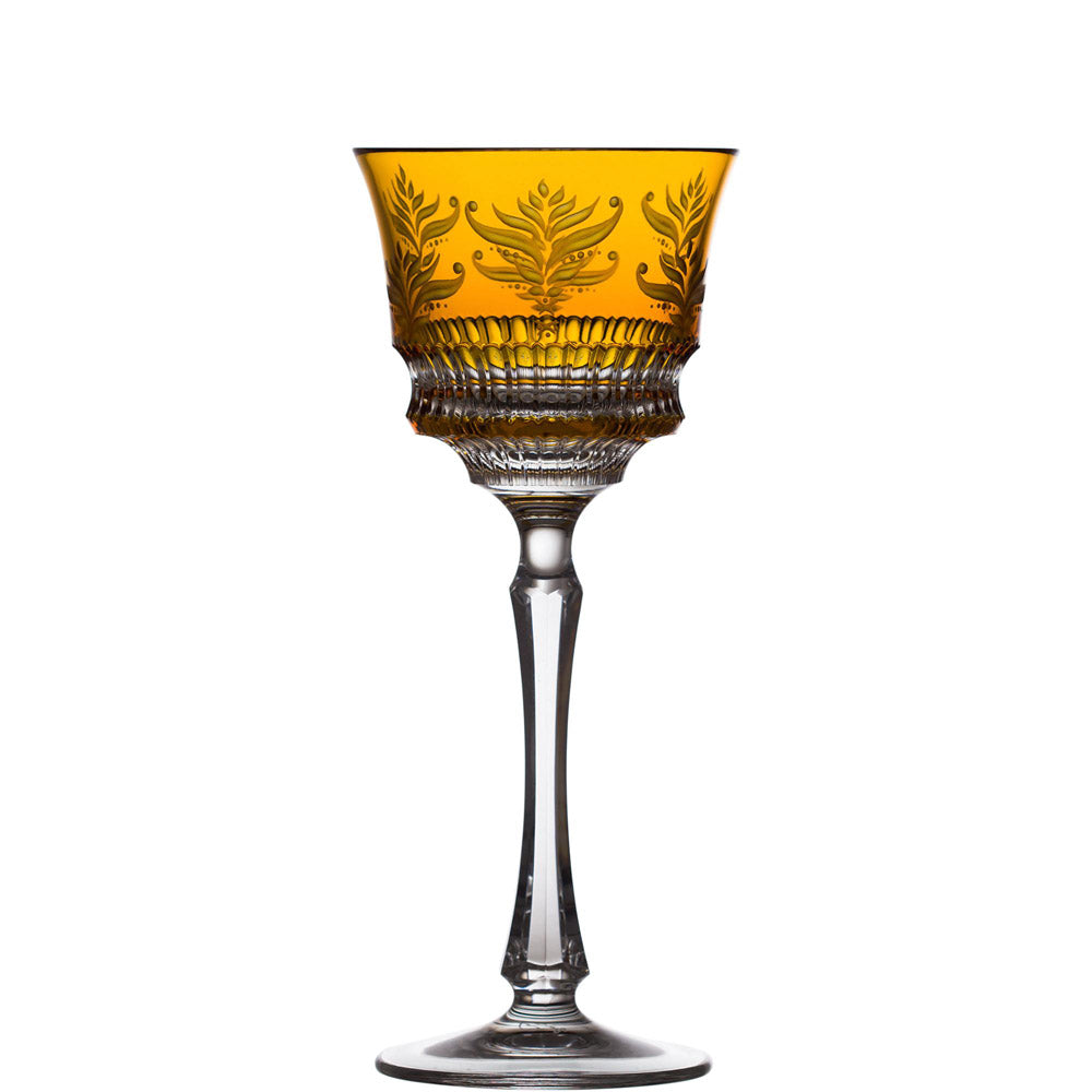 Veronese Amber Wine Hock by Varga Crystal