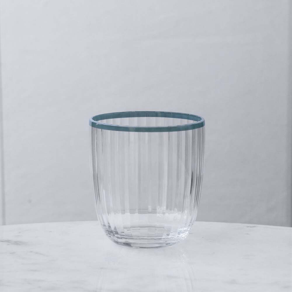 Vida Acrylic Double Old Fashioned Glass Set of 4 - Clear & Blue by Beatriz Ball