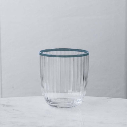 Vida Acrylic Double Old Fashioned Glass Set of 4 - Clear & Blue by Beatriz Ball