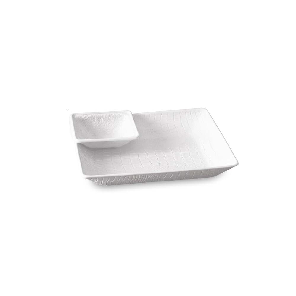 Vida Croc Chip & Dip Bowl - White by Beatriz Ball 3