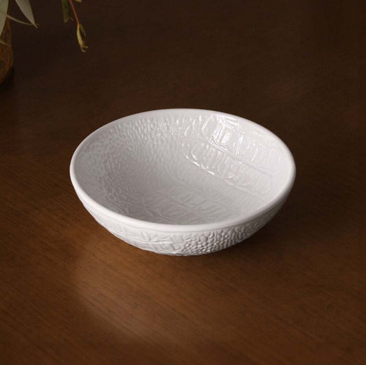 Vida Croc Round Mini Bowl - White by Beatriz Ball
