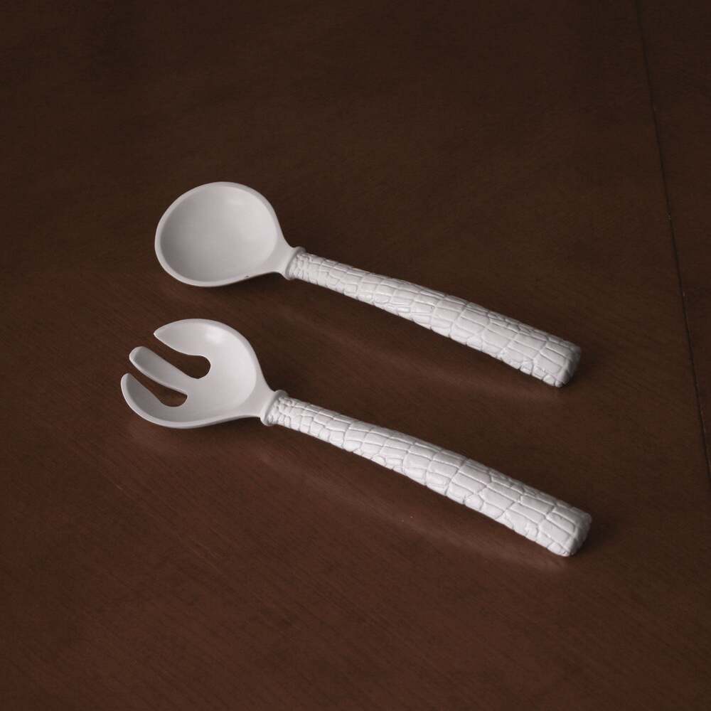 Vida Croc Salad Servers - White by Beatriz Ball