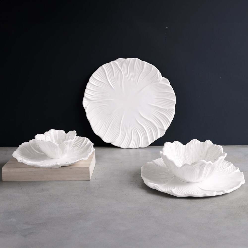 Vida Lettuce 11" Dinner Plate Set of 4 - White by Beatriz Ball 1