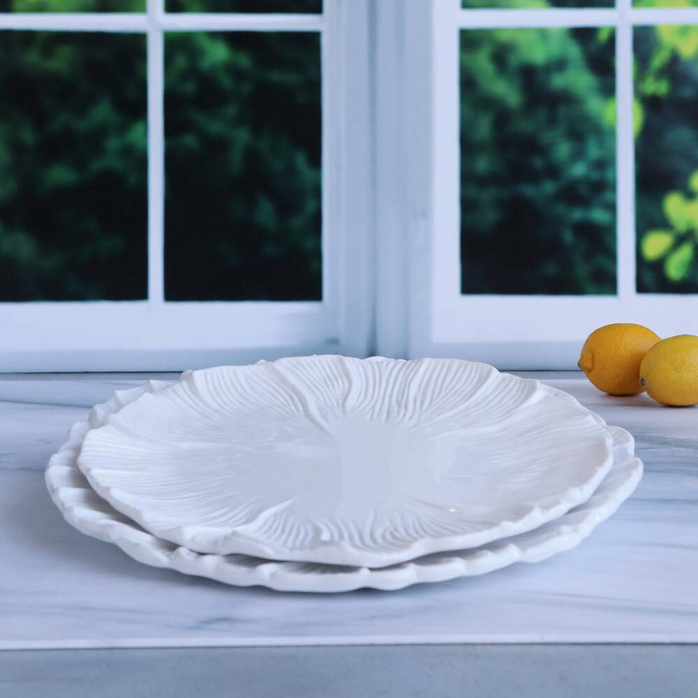 Vida Lettuce 11" Dinner Plate Set of 4 - White by Beatriz Ball 3