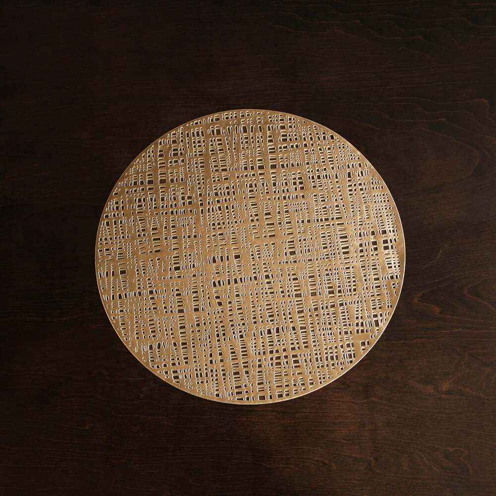 Vida Woven 15" Round Placemats Set of 4 - Gold by Beatriz Ball