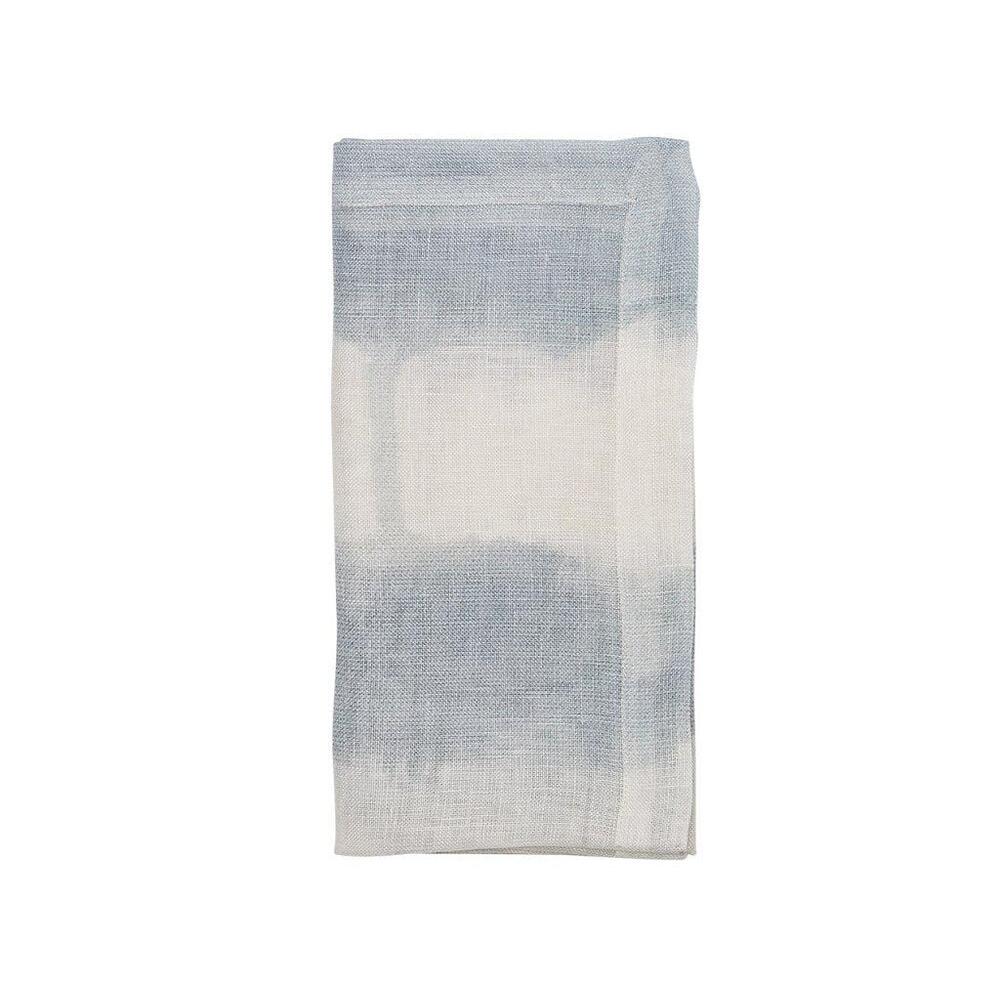 Watercolor Stripe Napkin - Set of 4 White, Blue & Gray by Kim Seybert