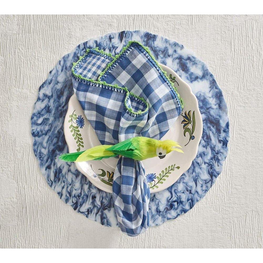Waves Placemat in White & Navy - Set of 4 by Kim Seybert 1