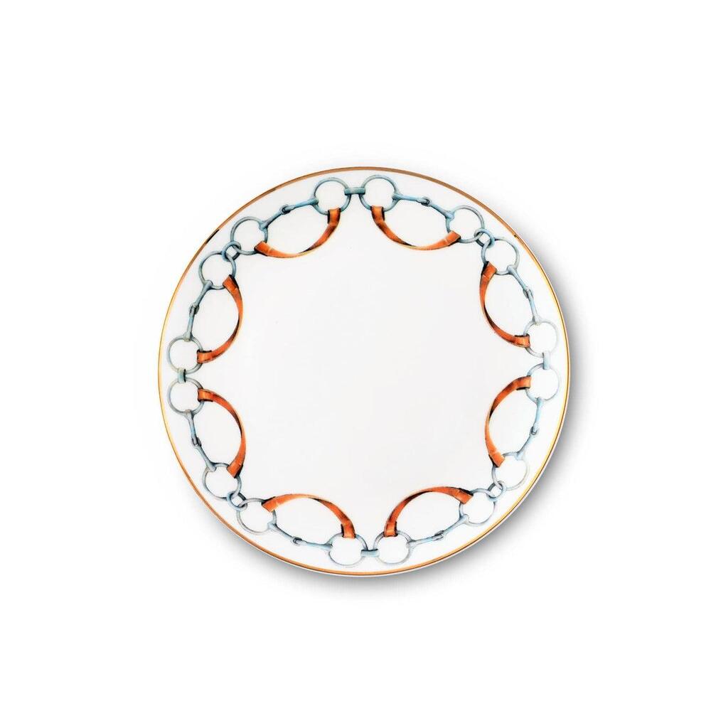 Wellington Bit Pattern Bone China Round Bread Plate by Vagabond House