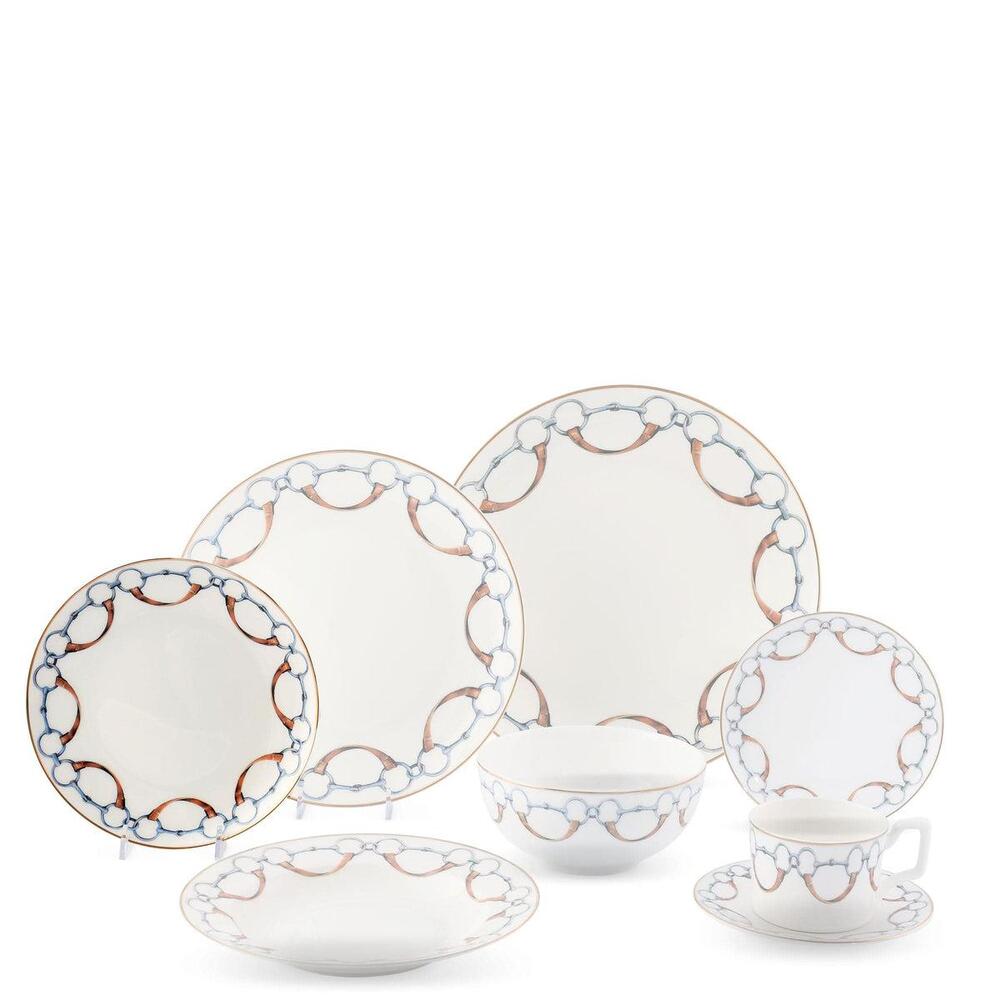 Wellington Bit Pattern Bone China Round Salad Plate by Vagabond House 2