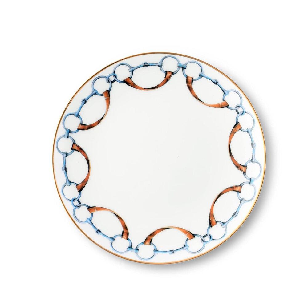 Wellington Bit Pattern Bone China Round Salad Plate by Vagabond House