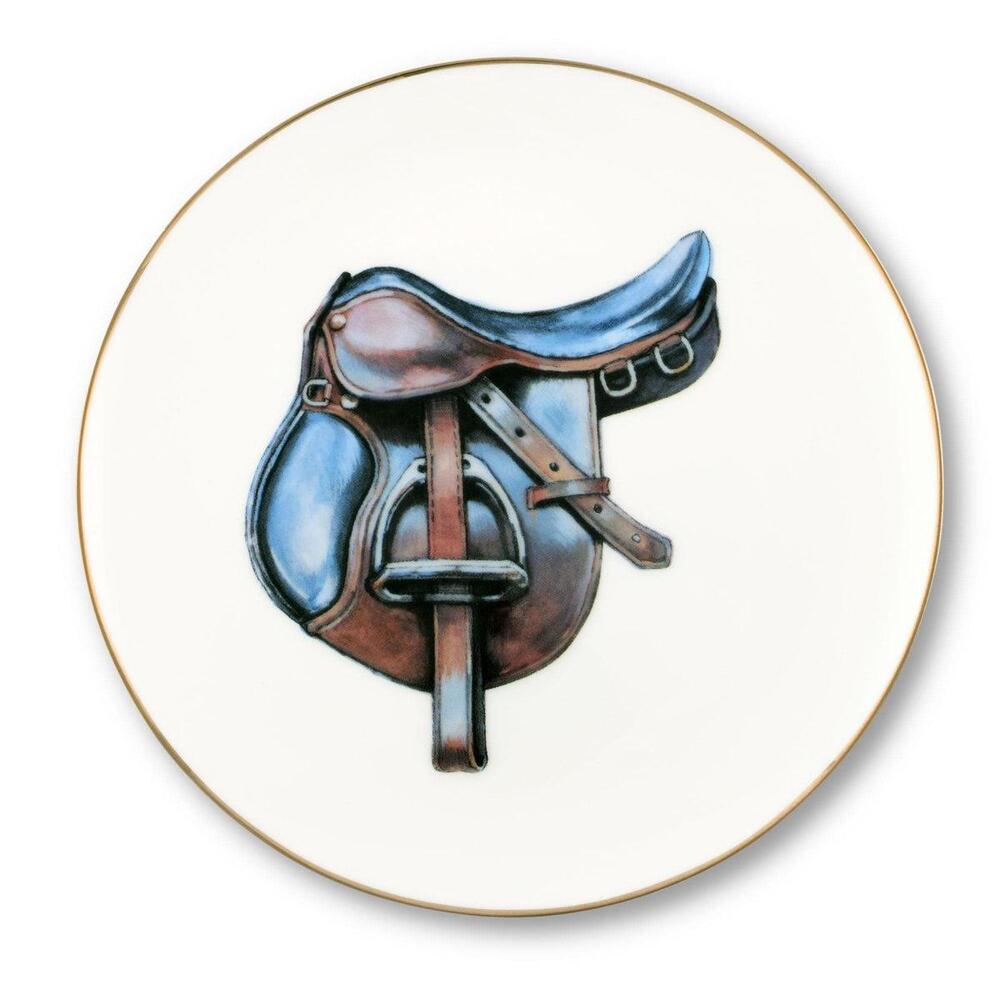Wellington English Saddle Pattern Bone China Round Salad Plate by Vagabond House