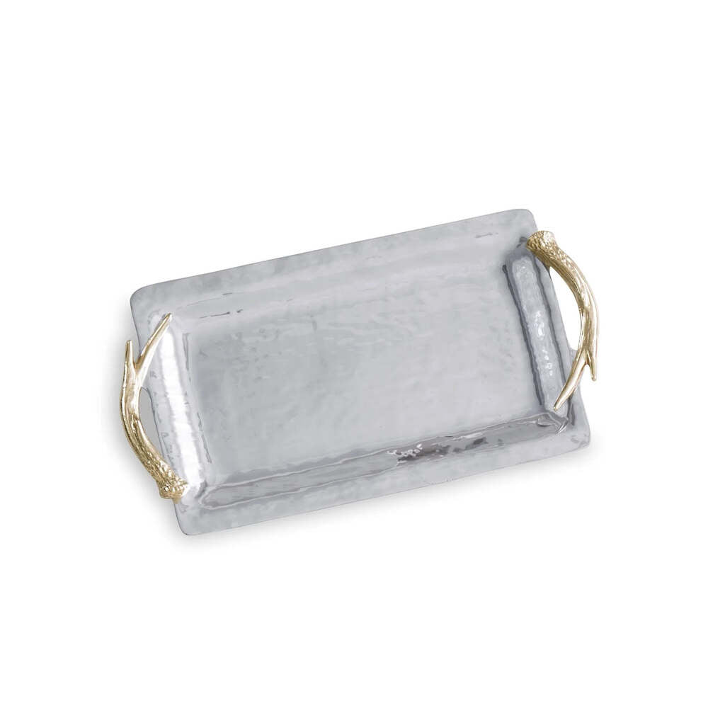Western Antler Emerson Long Rectangular Tray with Gold Handles by Beatriz Ball 1