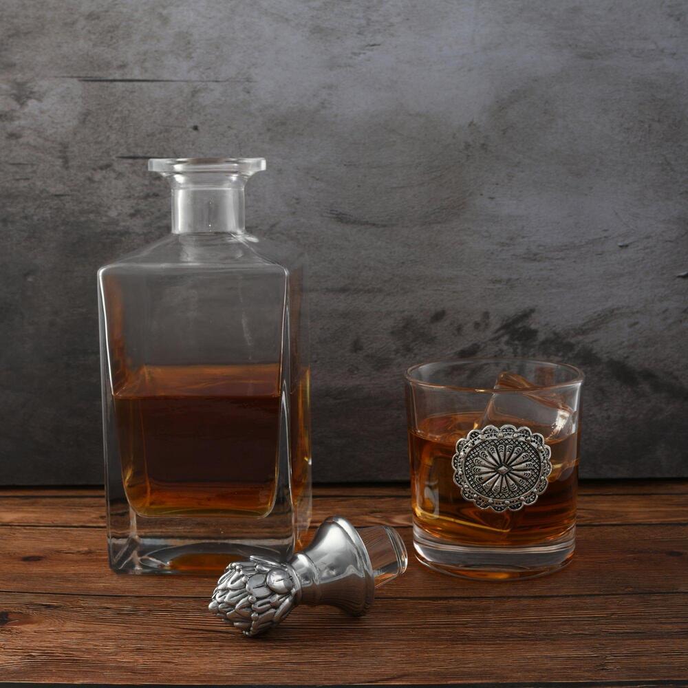Western Concho Decanter Set with Glass by Arthur Court Designs 1