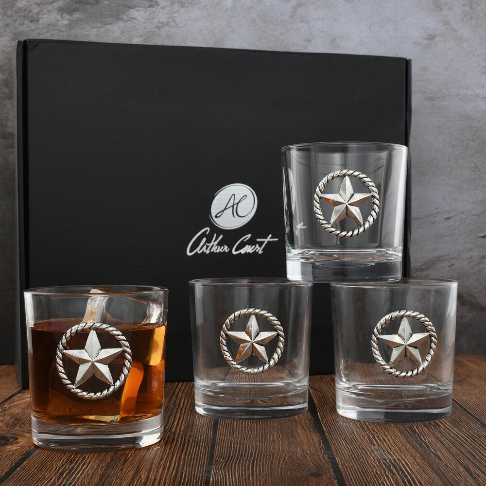 Western Star Bar Glass Set of 4 by Arthur Court Designs 5