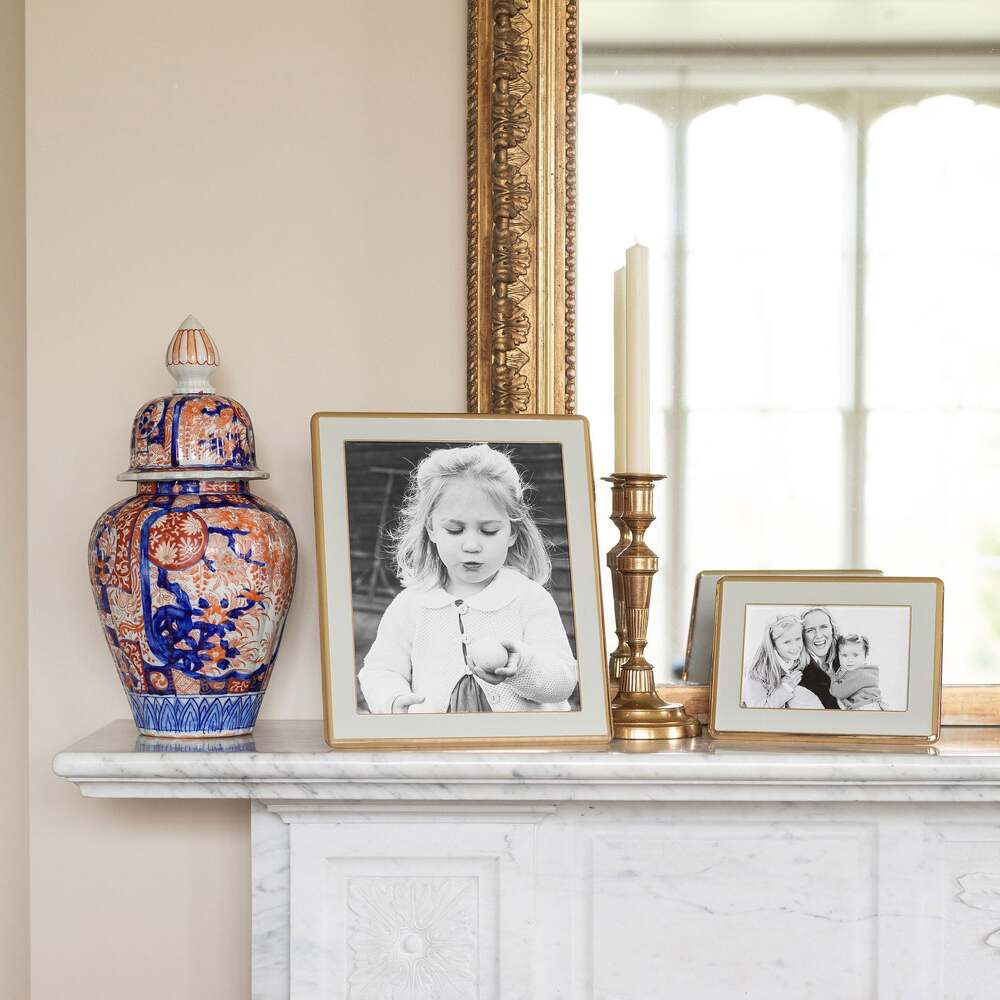 Wide Curved Chiffon Enamel & Gold Picture Frame 30mm by Addison Ross Additional Image-3