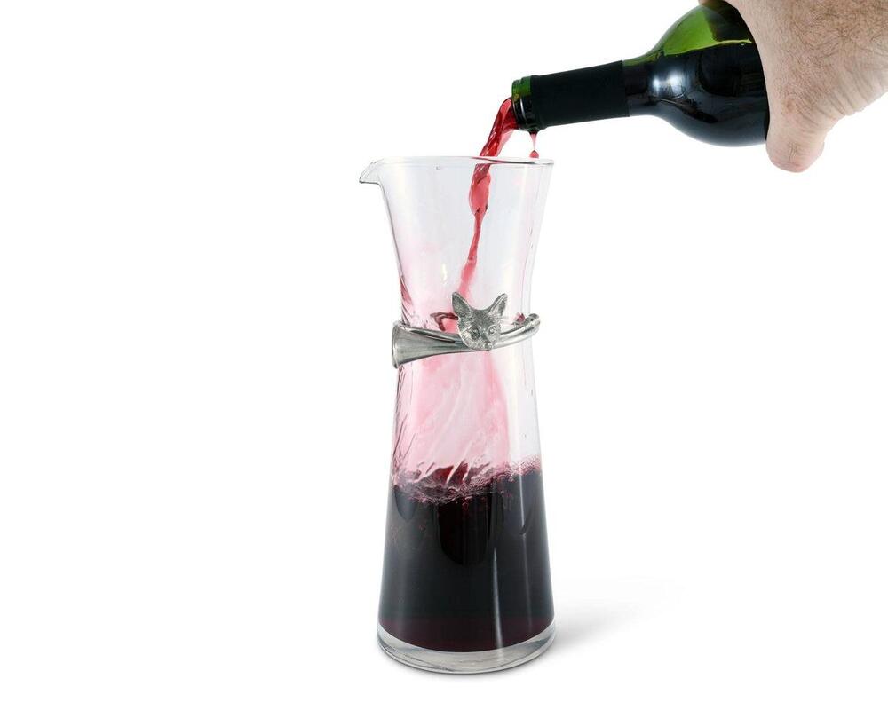 Wine Carafe with Pewter Hunt Equestrian Horn by Vagabond House 5