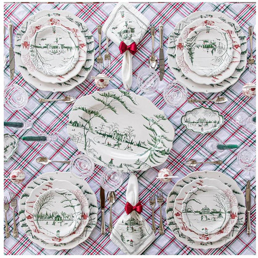 Country Estate | Winter Frolic s/4 Assorted Party Plates| Evergreen