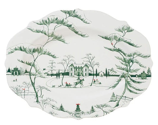 Country Estate | Winter Frolic Platter 18" Evergreen