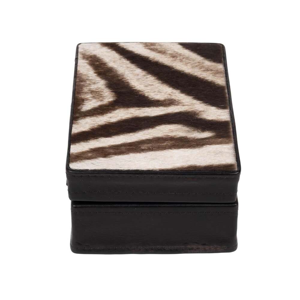 Zebra Hide & Leather Box by Ngala Trading Company Additional Image - 2