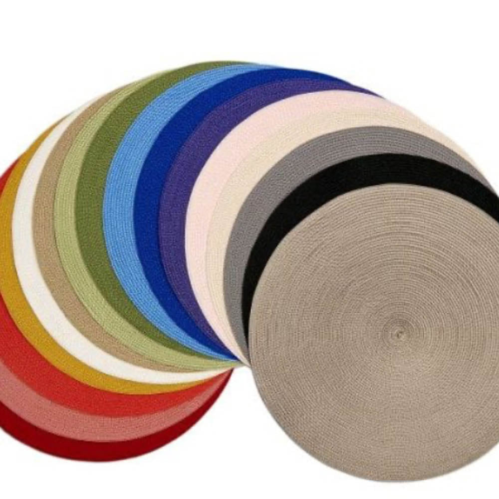 15" Avocado/White Round Placemat by Deborah Rhodes